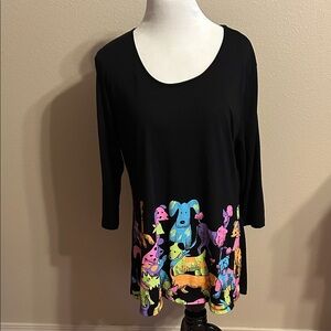 Vibrant Black Long Sleeve Women's Top